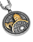 Collier Viking gravure guerrier et bouclier