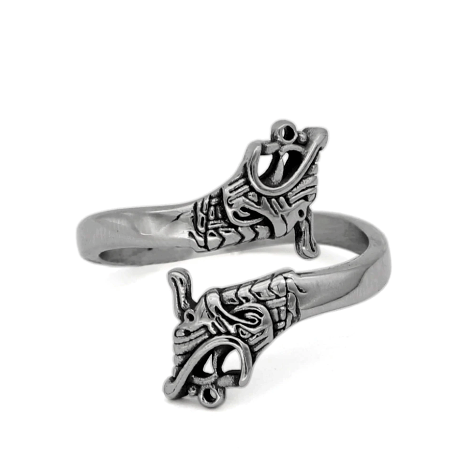 Bague Viking <br>Tête de Drakkar</br> Viking Shop