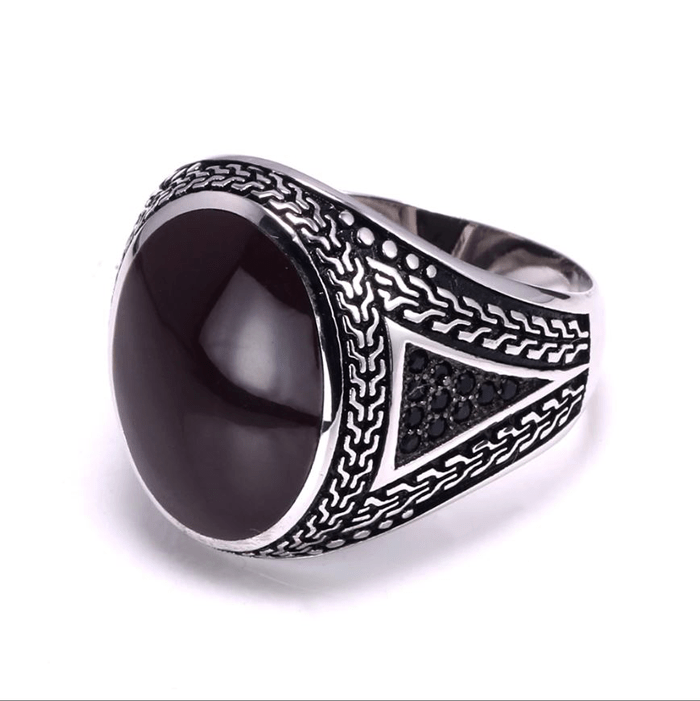 Bague Chevalière Homme En Argent Massif 925 Sertie D'onyx Noir - Poids 15g - Neuf Avec étiquettes