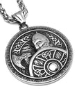 Collier Viking gravure guerrier et bouclier