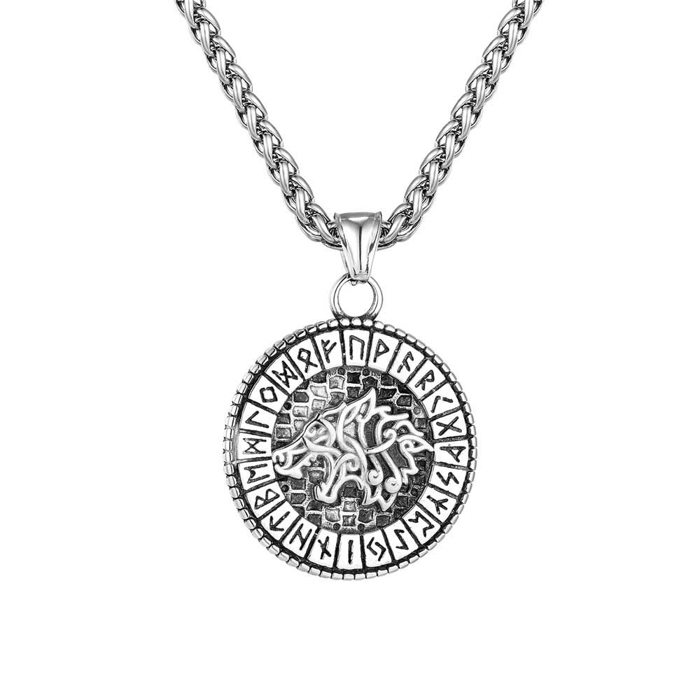 Collier Viking Loup Et Runes