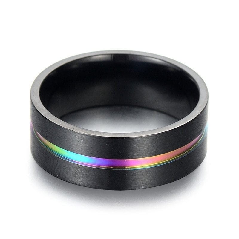 Bague Chevalière Viking Titane Noir Et Or - Taille 07 (54 Mm), Neuf