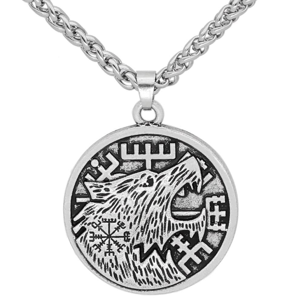 Collier Viking <br>Loup Fenrir Et Runes</br> Viking Shop