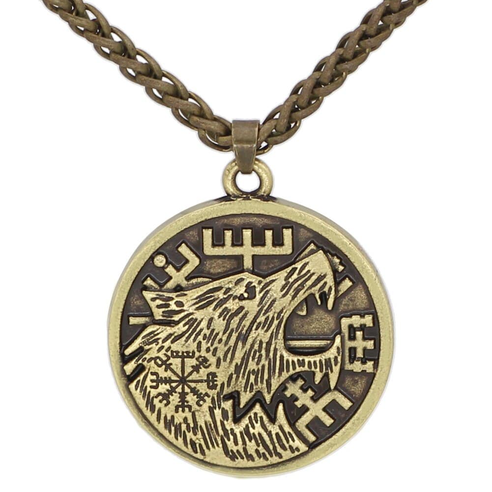 Collier Viking <br>Loup Fenrir Et Runes</br> Viking Shop