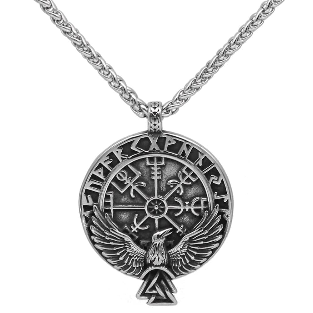 Collier Viking <br>Vegvisir Et Corbeau</br> Viking Shop