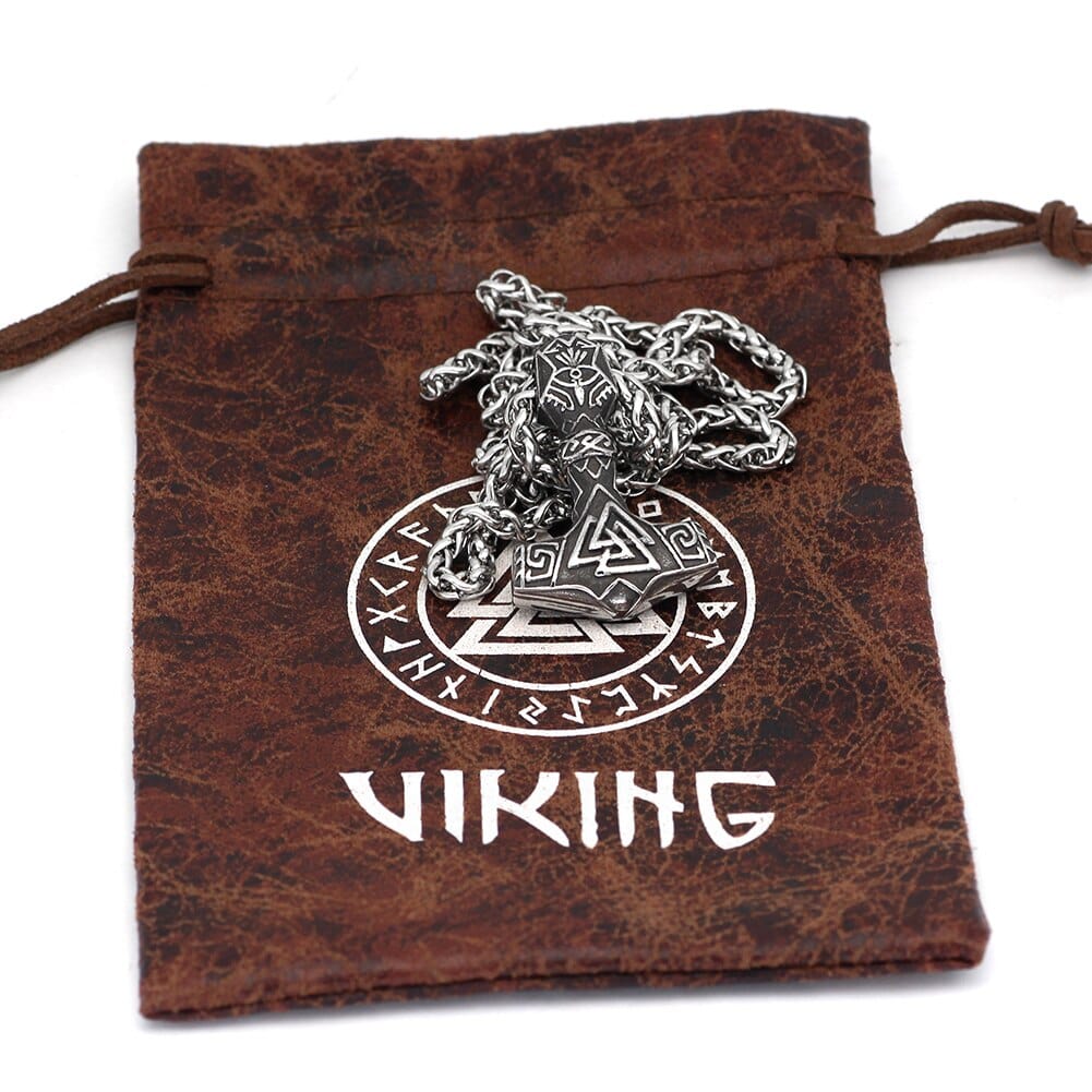 Collier Viking <br>Marteau De Thor Et Valknut</br> Viking Shop