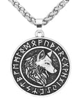 Collier Viking Loup Fenrir Et Runes Viking Shop