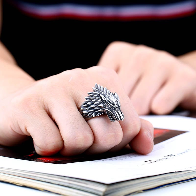 Bague Viking <br>Loup Hati</br> viking shop