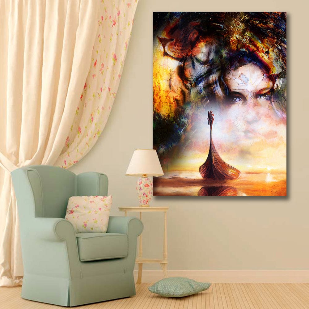 Tableau viking <br> Drakkar & Visage </br> viking shop