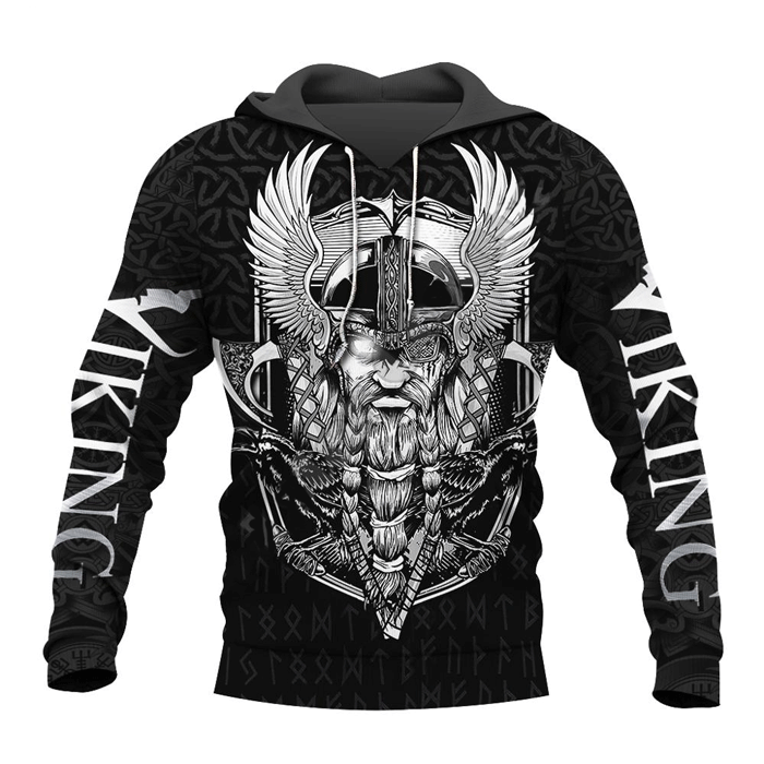 Sweat A Capuche Homme Noir Viking Shop - Main Image