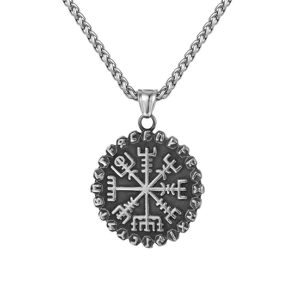 Collier Viking Runes et Heaume - Symbiose Mystique