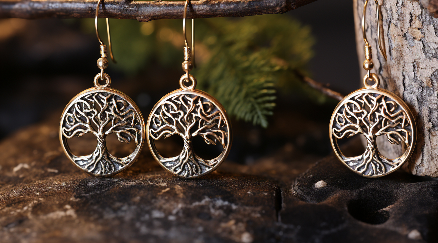 Boucle d'Oreille Arbre de vie Argent