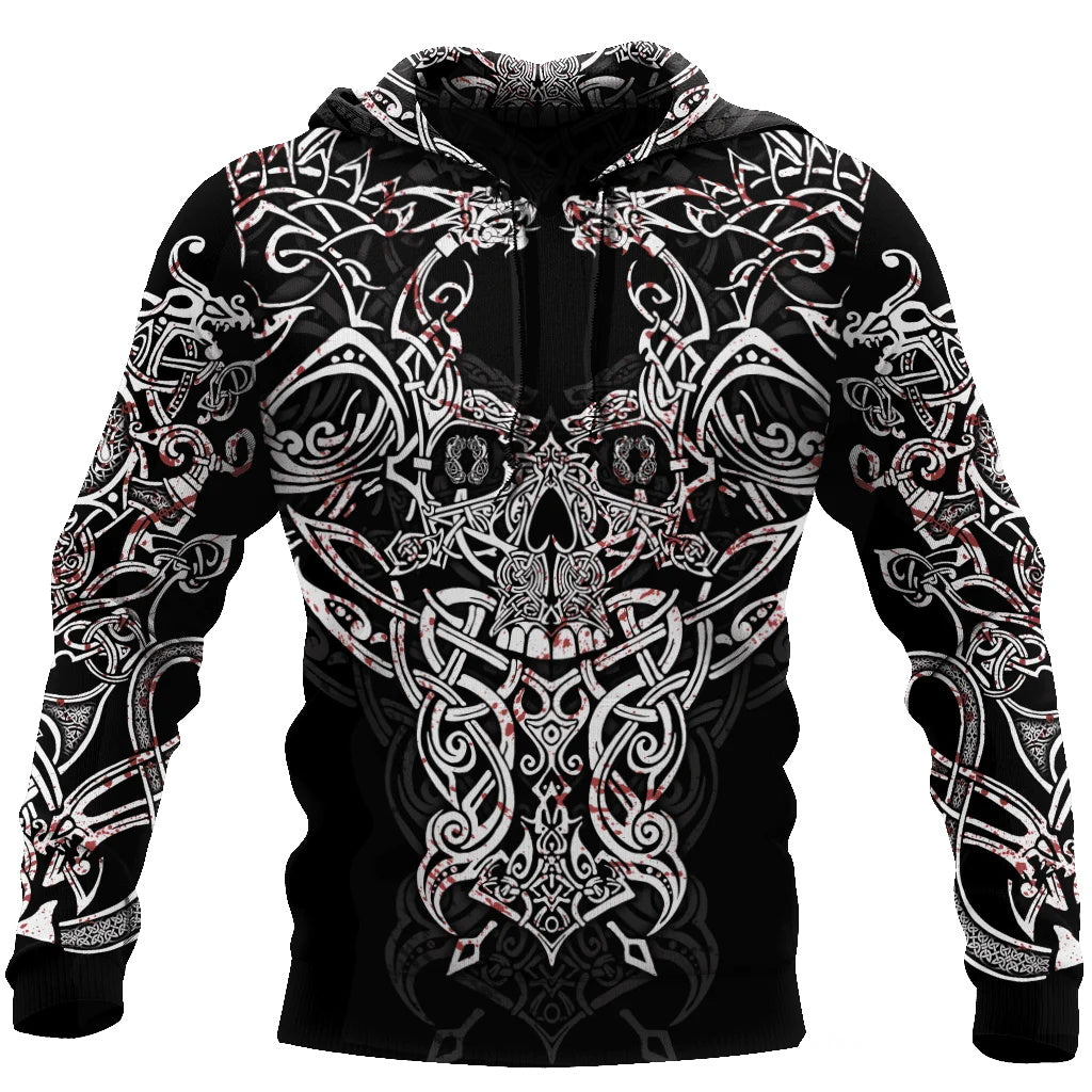 Sweat-shirt Viking Tête de Mort Runique