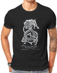T-shirt Viking Imprimé Loup Fenrir