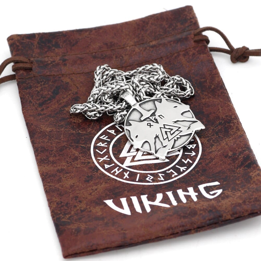 Collier Viking Loup Fenrir Et Valknut Viking Shop